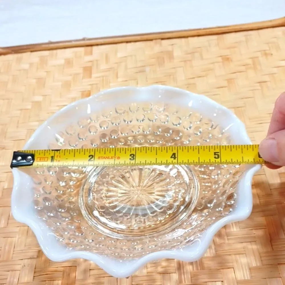 Anchor Hocking Opalescent Moonstone Hobnail Bowl 6 Inch